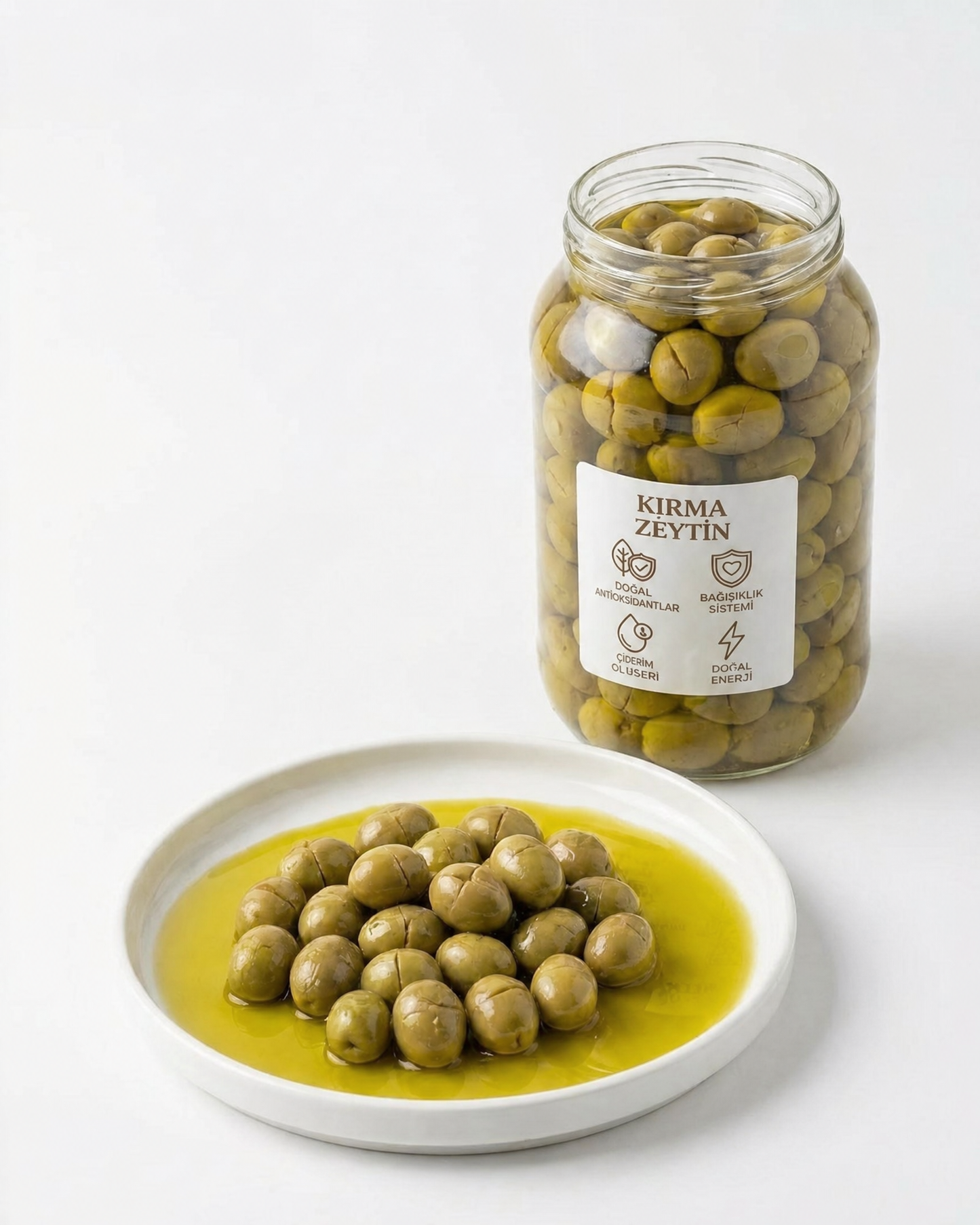 Yeşil Kırma Zeytin Sunum - Nedim Yıldız Naturel