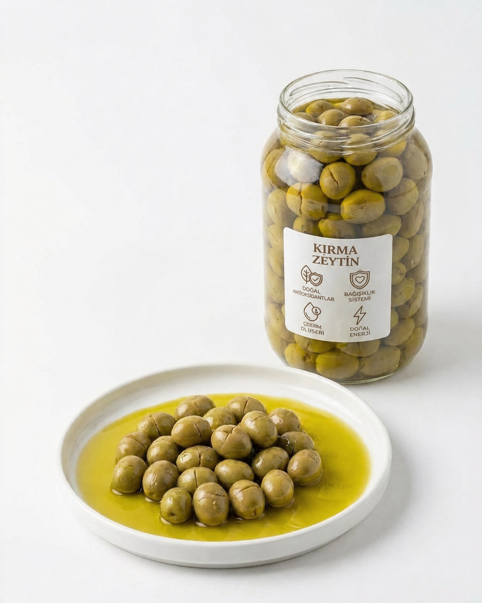Yeşil Kırma Zeytin Sunum - Nedim Yıldız Naturel